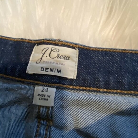 J Crew Frayed Denim Jean Skirt 24 Blue Cotton - Picture 4 of 8